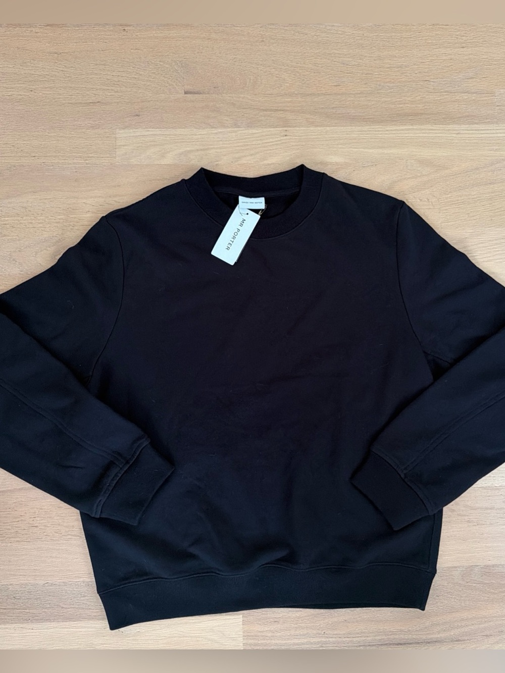 Dries Van Noten Black  Crewneck Cotton Classic Size Large NWT